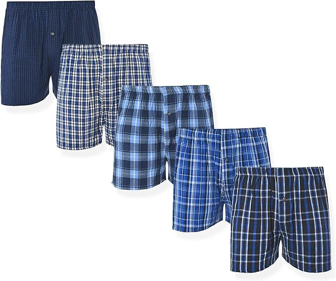 JAKE & CO. Men's Multi-Pack Woven Boxers, Assorted 10-PK