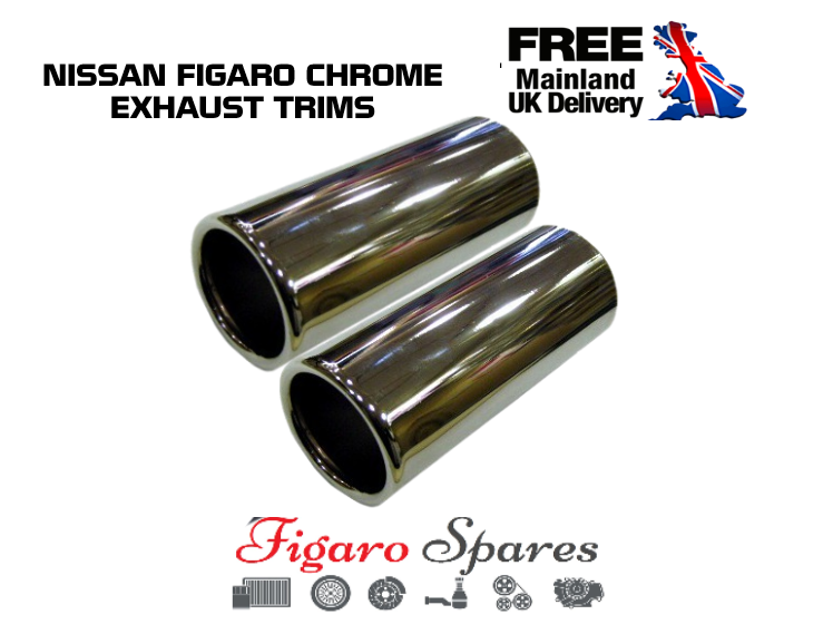 FITS NISSAN FIGARO CHROME EXHAUST TRIMS
