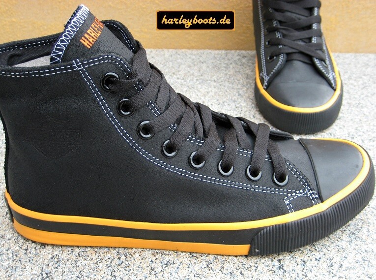 HARLEY-DAVIDSON HARLEY DAVIDSON SNEAKER NATHAN SCHWARZ ORANGE KULT BIKER BOOTS GR. 40 BIS 46