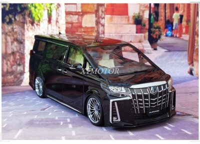 IG 1/18 Toyota Alphard H30W Diecast Car MPV Model White/Black/Blue/Pink/Purple