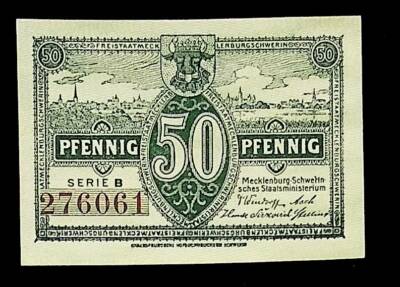 1922 Germany MECKLENBURG 50 Phennig Banknote / Notgeld UNC
