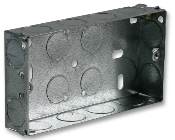 Double Metal Back Box 25mm Steel Dry Lining / Wall 2 Gang