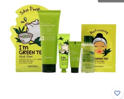 TONYMOLY Green Tea 8 Pc Skincare Set Hydration Heros - New in box!!