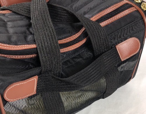 The Original Sherpa Bag Pet Carrier Black & Brown Airline Approved Medium Size