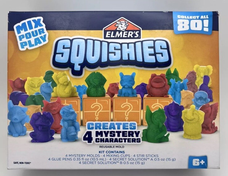 NEW Elmer's 4ct Squishies DIY Toy Activity Kit w/ Mystery