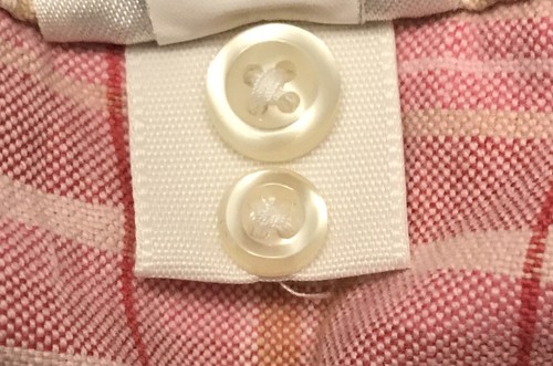 Lands End Shirt 1X 16W 18W L/S plaid Striped Flannel Pink Cotton womens 1559