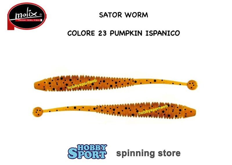 MOLIX SATOR WORM 2,5" COL. 23 PUMPKIN ISPANICO SPINNING ROCK FISHING BLACK BASS