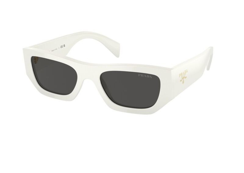 Pre-owned Prada Pr Sunglasses Unisex White / Dark Gray 53mm 100% Authentic