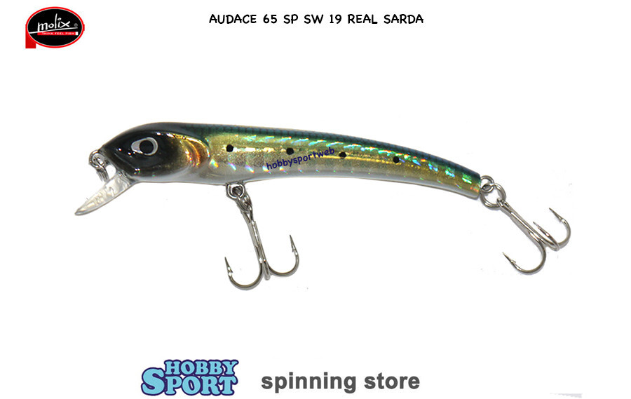 AUDACE 65SP MOLIX SW 19 REAL SARDA 3,5 GR SUSPENDING SPINNING MARE   TRAINA