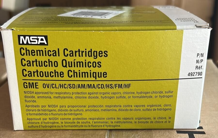 MSA Multi Gas Chemical Cartridges 492790 Comfo Respirator GME filter Box of 10