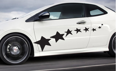 Universal Stars Car Pinstripe Racing Side Graphics Decals 11''x53''
