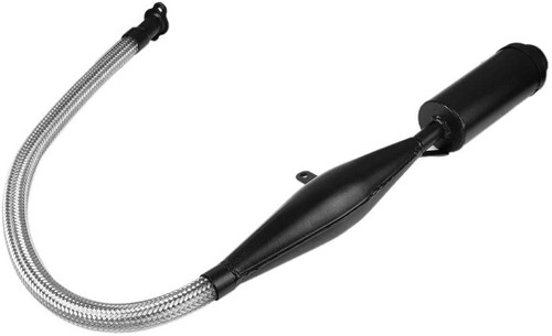 Black Viper Flexible Muffler Exhaust Pipe For 80cc Bike Gas Engine Motor