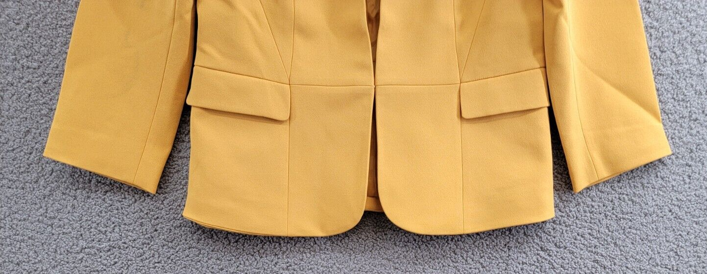 Kasper Collarless Open-Front Long-Sleeve Jacket Women's S Golden Signature Solid - Picture 4 of 16