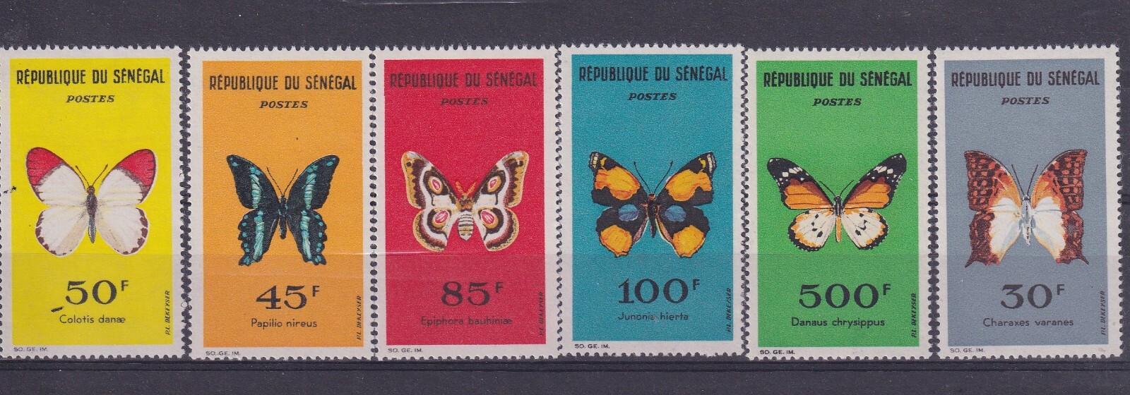 サンバン　セネガル Senegal 1963 Butterflies Series Cpl. (N.226/31) MNH T2036 | eBay