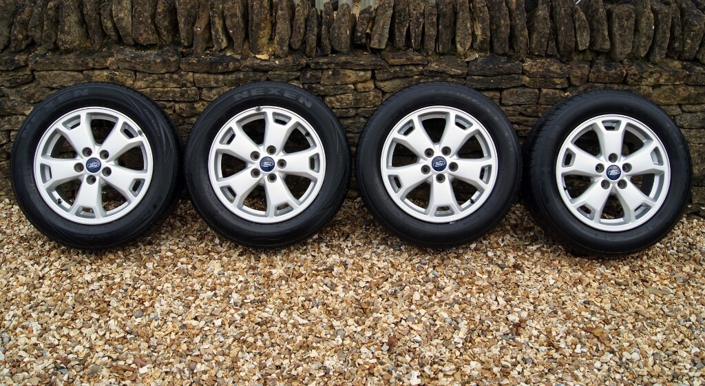 4 X GENUINE FORD 5 SPOKE 16” ALLOY WHEELS + TYRES FORD TRANSIT