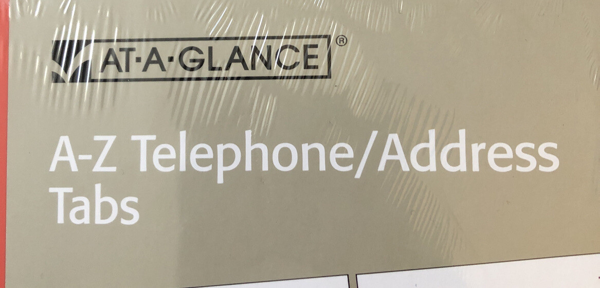 At-A-Glance A-Z Telephone/Address Tabs 5 1/2 x 8 1/2, #47767, 12 tab set