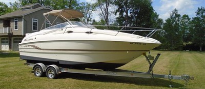 1999 Larson 244 Cabrio 24' Cruiser Boat Completely Redone w/Aluminum Trailer
