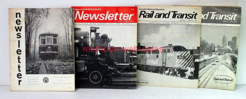 Rail&Transit/Upper Canada Railway Society~Magazine/Newsletter~1973,1975,1976~X4