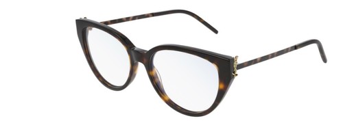 Pre-owned Saint Laurent Sl M48_a 004 Havana Eyeglasses In Clear