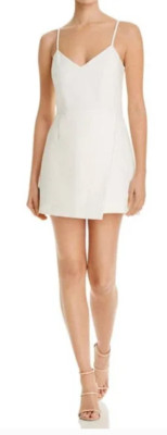 NWOT French Connection Women's Faux Wrap White Whisper Mini Dress 2 B9