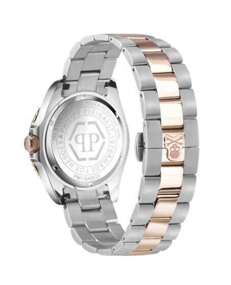 PHILIPP PLEIN PHILIPP PLEIN GMT-I CHALLENGER (PWYBA0623) MEN'S ROSE/SILVER BAND QUARTZ WATCH