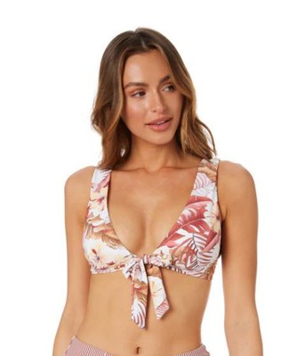 Rip Curl Womens XS LEILANI DEEP V BIKINI Separate Bikini Top New - GSIID9 White