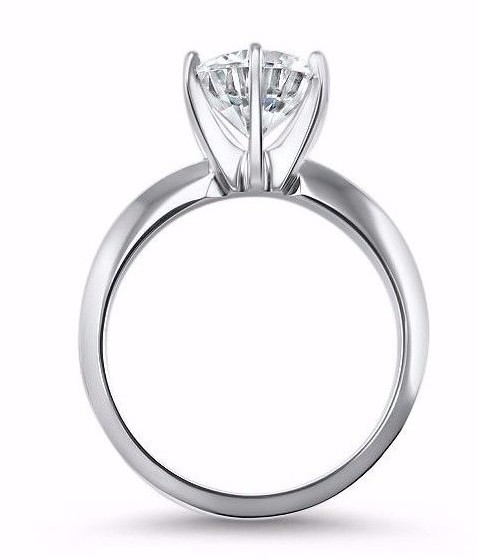 Pre-owned Swarovski Cz Cubic Zirconia Solitaire Ring 6 Prong 2 Carat Engagement 14k White Gold