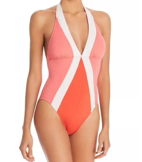 Vince Camuto Women's 189459 Halter One Piece Swimwear Ebb & Flow Koi Size 6