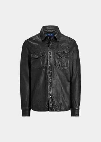 POLO RALPH LAUREN Washed Leather Shirt Jacket. SIZE S. BNWT POLO RALPH LAUREN Washed Leather Shirt Jacket. SIZE S. BNWT