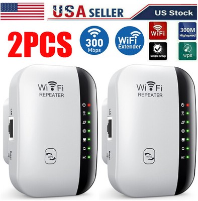 2PCS WiFi Range Extender Internet Booster Wireless Signal Repeater Amplifier 1