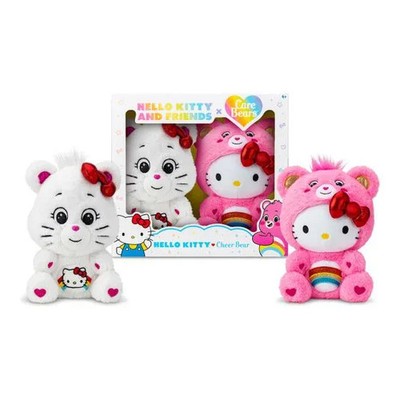 Basic Fun Care Bears x Hello Kitty 25cm Plush Soft Toy 2 Pack