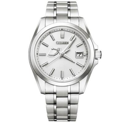 Pre-owned Citizen The  Aq1040-53a Eco-drive Titanium Sapphire Crystal Watch White With Box