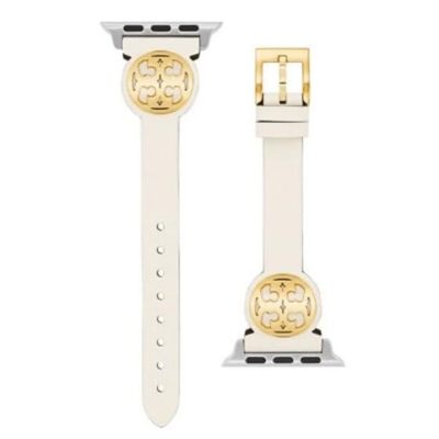TORY BURCH Replacement Band for Apple Watch Leather White 38mm/40mm/41mm TBS0076