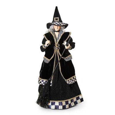 Brand New Mackenzie Childs Haunted House Fabric Witch Figurine