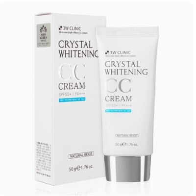 3W Crystal Whitening ALL-IN-ONE CC Cream SPF 50 PA+++ 50ml Natural Beige Cream