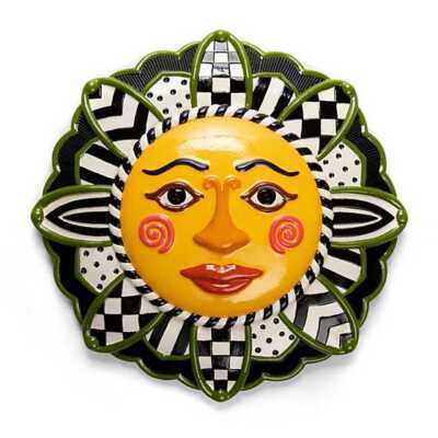 Mackenszie Childs Sunshine Wall Art Hand-Painted Terracotta *NEW IN BOX*