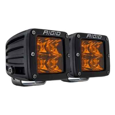 Rigid Industries 20252 3x3'' D-Series Spot LED Lights w/ Amber PRO Lens