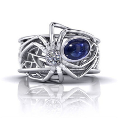 Women Men Animal Spider Silver Ring 1.68 Ct Zircon Wedding Jewelry Size 5-11