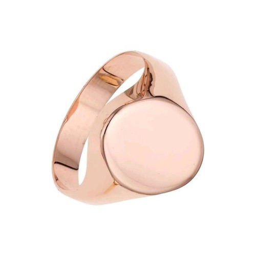 Pre-owned Teachers Jewelry 14k Rose Gold Signet Ring Oval Shape Diamond Cut Edge Size 7 Engravable