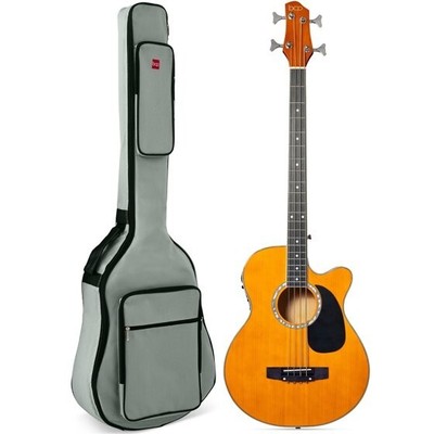 Acoustic Electric Bass Guitar 22-Fret, 4-Band EQ, Truss Rod, Aged Natural Finish