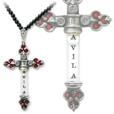 St Teresa's Sacramental Vial Pendant Pewter Alchemy Gothic