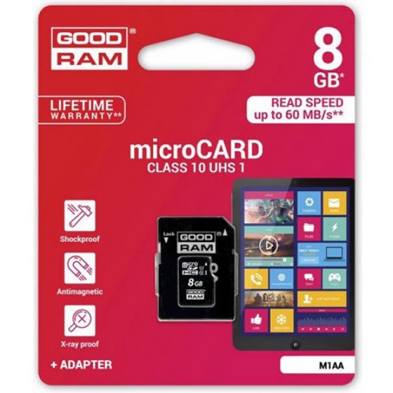 Scheda Di Memoria Memory Card Microsd 8GB + Adattatore Sd Classe 10 linq