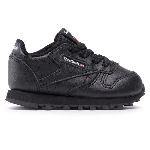 Reebok Classic Leather Infants Size 5 Running Shoe Black Sneaker #094