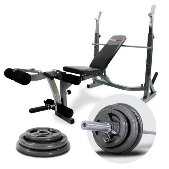 BENCH & WEIGHTS Bodymax CF353 Olympic Bench and Olympic barbell kit