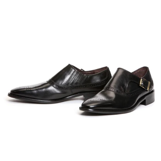 Donald J Pliner Gerwyn Monk Strap Shoes Black Size 9 USA