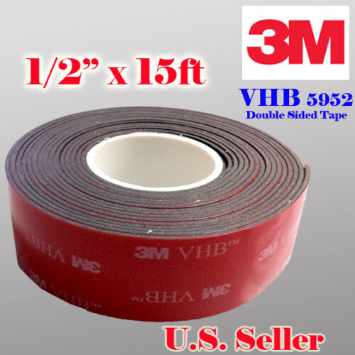 3M-1-2-x-15-ft-VHB-Double-Sided-Foam-Adhesive-Tape-5952-Automotive-Mounting