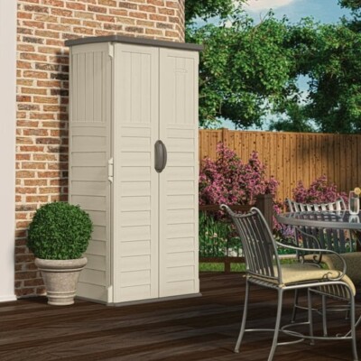 Suncast BMS1250 Resin, Vertical Storage Shed, 22 Cubic feet Capacity