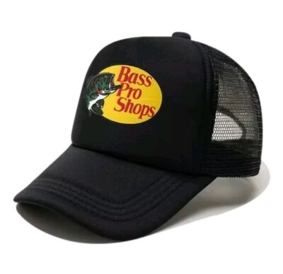 Bass Pro Shops Hat Embroidered Fishing Baseball Trucker Mesh Cap Snapback Hunt