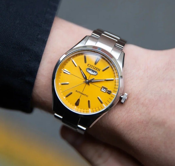 Pre-owned Citizen C7 Nh8391-51z Yellow Dial Analog Automatic Mechanical Men's Casual Watch