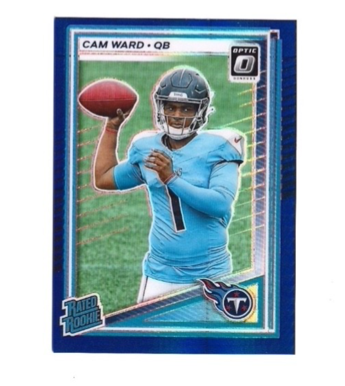2025 Donruss Optic Cam Ward Rated Rookie Blue Hyper Prizm RC #293 Titans